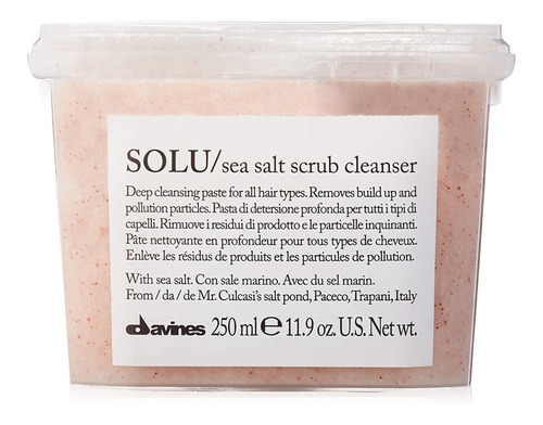 Solu Sea Salt Scrub Cleanser Exfoliante Davines 250 Ml