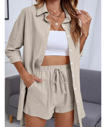 Conjunto Suéter Y Pantalones Cortos Ropa Informal Mujer