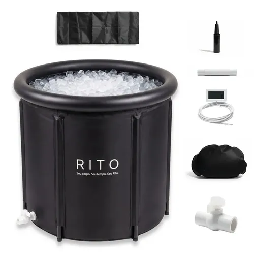 Banheira De Gelo Inflável Rito START - 400 Litros Profissional Crioterapia Recovery Água Gelada e Quente - Atleta Corredor Fisioterapia