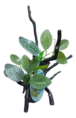 Adorno Tronco Planta Artificial 23cm Decoración Acuarios 