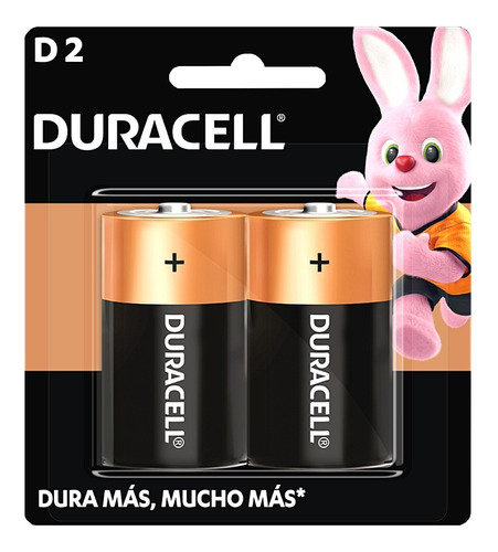 Pila Tamaño D Duracell Alcalina 1.5v No Recargable 2 Piezas