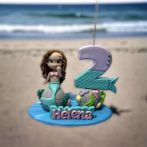 Topper de Bolo Sereia Princesa Ariel Topo Personalizado