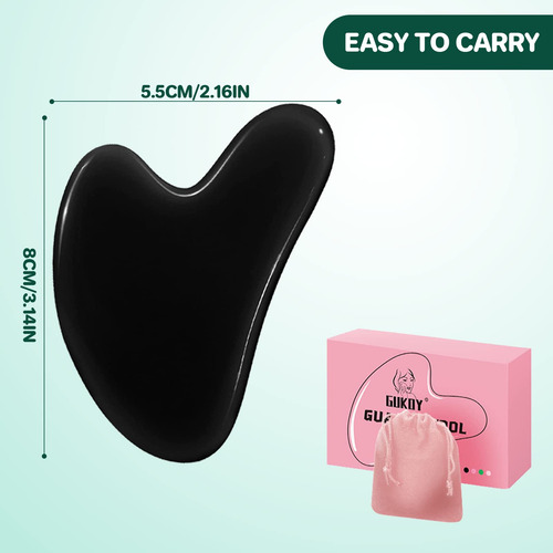 Herramienta Facial Gua Sha Con Piedra De Jade Natural Gukoy