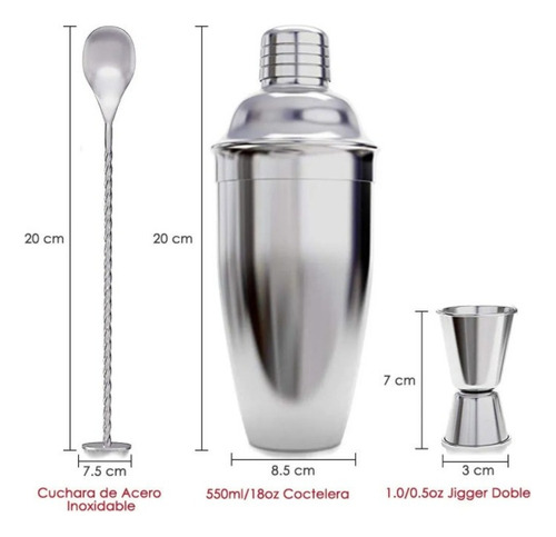 333 Kit3 Cocktail Agitación De Bebidas Frías De Acero