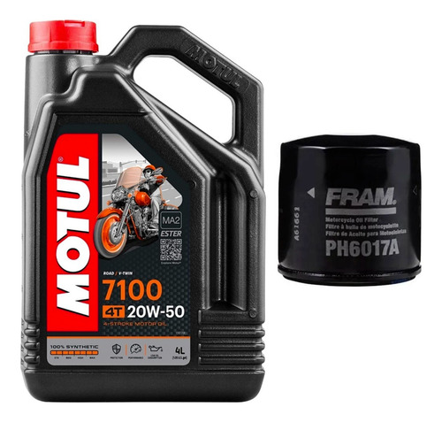 Aceite Motul Sintetico 7100 20w50 4l Y Filtro Fram Ph6017a