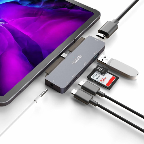 7 En 1 Adaptador Usb C Hub Multiport, Con 4k Hdmi, Usb C Pd