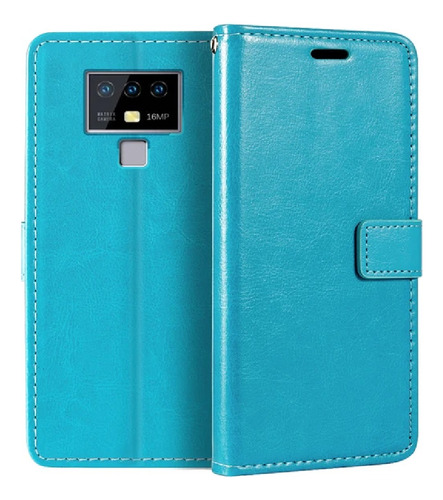 Funda Case For Motorola E22 I Flip Cover Celeste Antishock