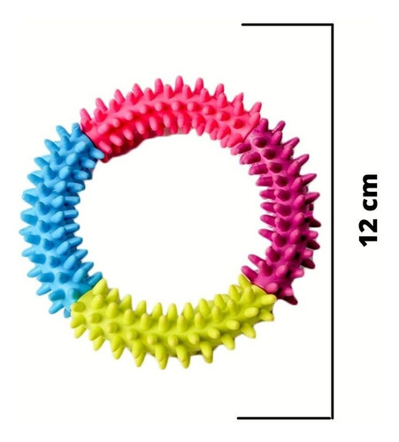 Brinquedo Pet Anel Colorido Com Cravos De Borracha Resistent