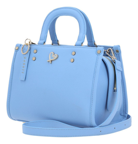 Bolso Dama Satchel Gorett Original Color Azul Marino Flores