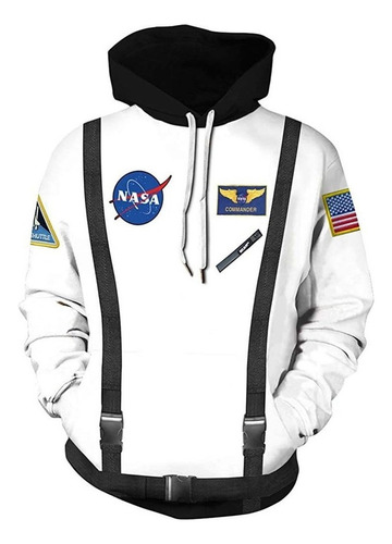 Hj Impreso 3d De La Nasa Sudadera Unisex Sudadera Con Capuch