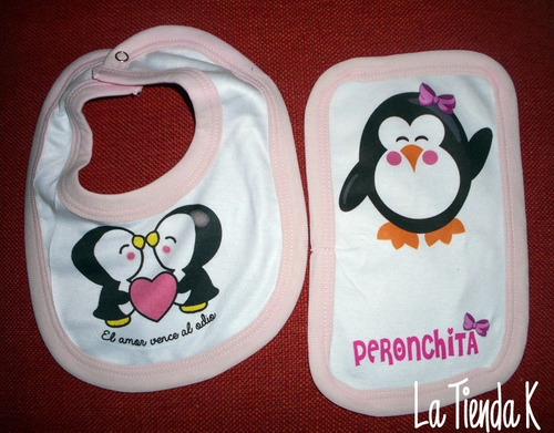 Imagen 5 de 8 de Combo Babero Y 2 Babitas Kirchnerista Peronista Pinguino