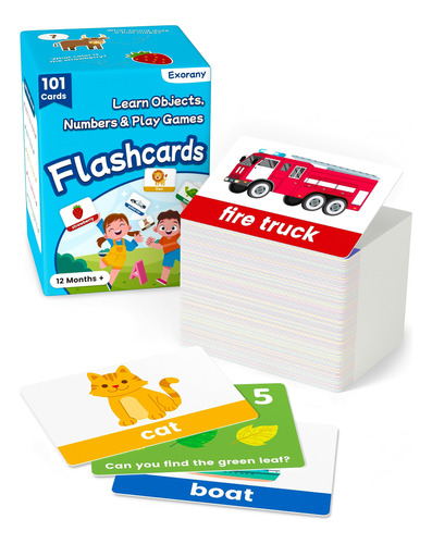 Exorany 101 Tarjetas Flash Para Niños Pequeños  Objeto.