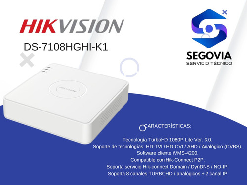 Dvr 8 Canales Turbo Hd Hikvision Serie 7100