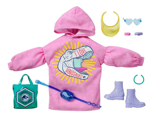 Barbie Roupas E Acessórios Moletom Rosa Jurassic World Ms