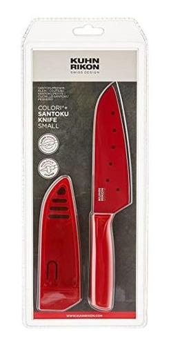 Cuchillo Cuchilla Hoja Acero Inoxidable 12.7 Cm Rojo + Funda