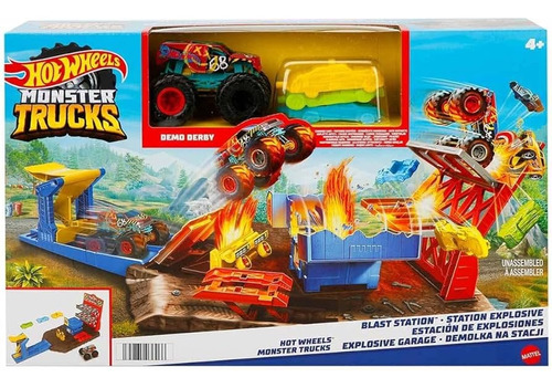 Hot Wheels - Monster Trucks Estación De Explosiones Hfb12