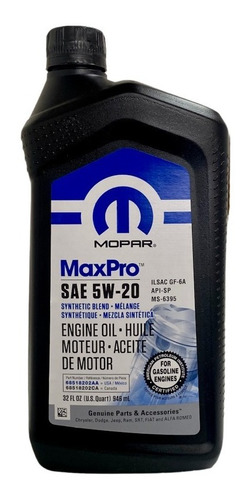 Aceite Semi-sintético Mopar Max Pro 5w20 Made In Usa