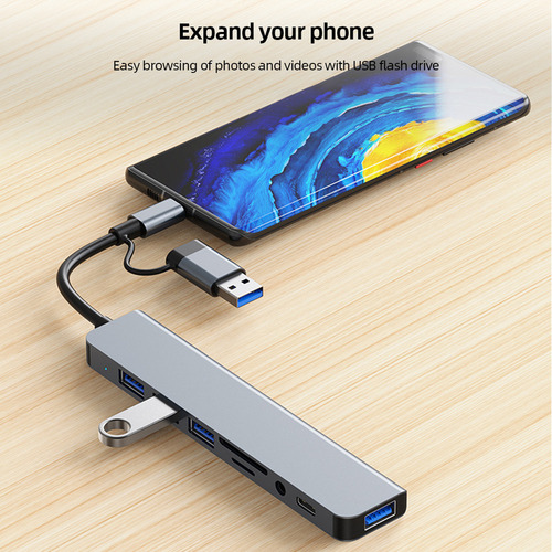 M Divisor De Hub Usb De Audio Tipo C Ocho En Unojf