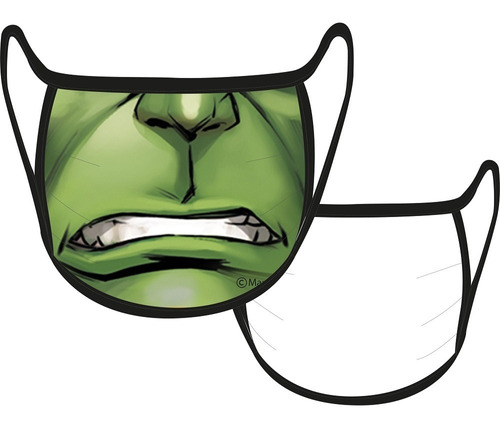 Mascara Facial Proteção Tecido Marvel Hulk Infantil Cor Verde