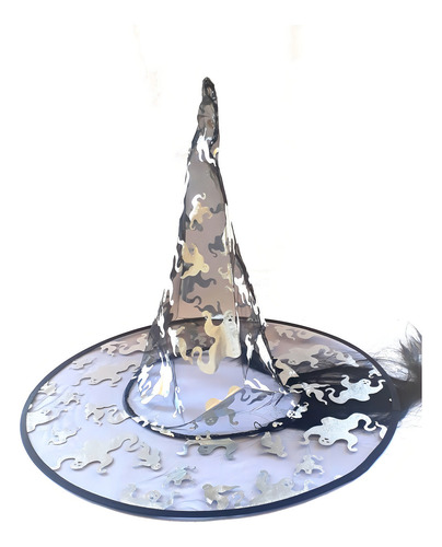 Chapéu De Bruxa Cabelo Festas Fantasma Dourado-preto 3 Un