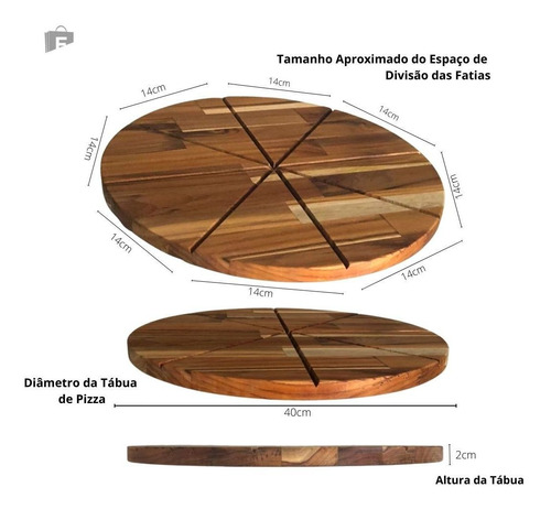 Imagem 3 de 6 de Tabua Pizza Forno A Lenha Pizzada 8 Divisões 40cm + Brinde