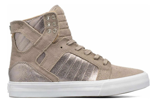 Tenis Supra Skytop Taupe White Dama 98003-098 Tallas Chicas