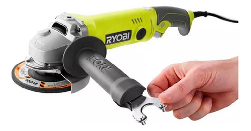 Esmeriladora Angular 900w Mango Giratorio Ryobi Ag454 Verde Lima 60 (Usado)