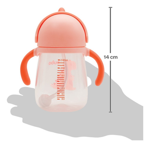 Imagem 2 de 8 de Copo Com Canudo Infantil De Transição 240ml Alça Dino - Buba