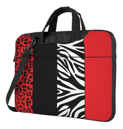 Bolso Ordenador Portatil Maletin Moda Rojo Leopardo Cebra