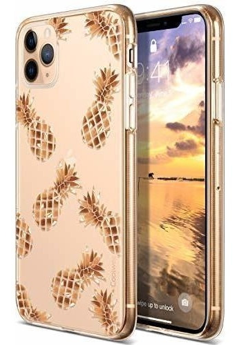 Funda Compatible Con iPhone 11 Pro Max Diseño Piñas Doradas