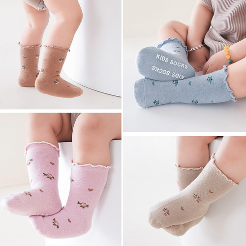 Calcetines Con Volantes Para Bebé Y Niña Pequeña, De