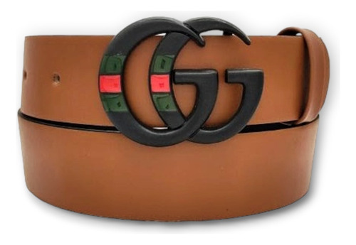 Cinturon Gg Moda Unisex Camel Diseño De La Tela Hebilla Gg Web Negra Talla M