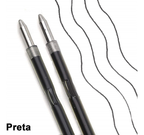 Refil Carga Rfjs Para Caneta Pilot Super Grip 0.7 Preta 5uni
