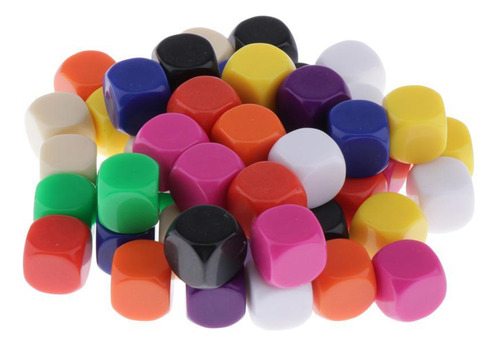 50pieces Square Edge Dados En D6 Six Sided Rpg Gaming Gift