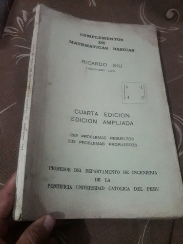 Libro Matemáticas Basicas Ricardo Siu Pucp