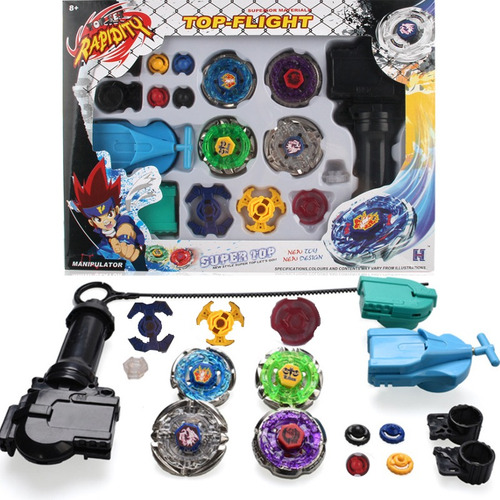 Kit De 4 Trompos Beyblade Metal Fusion Top 2 Con Lanzador