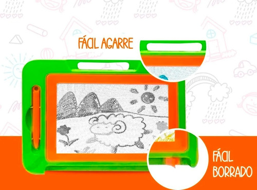 Imagen 3 de 10 de Pizarra Magica Magnetica Juego Infantil Juguete Lapiz Valija