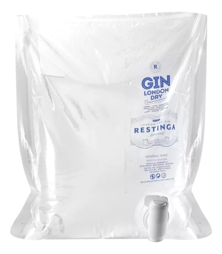 Gin Restinga London Dry Bag In Box Recarga 4,2 Litros 