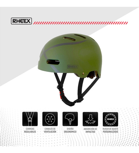 Casco Para Monopatin Bici Mtb Skate Rollers Comodo Y Seguro Verde S