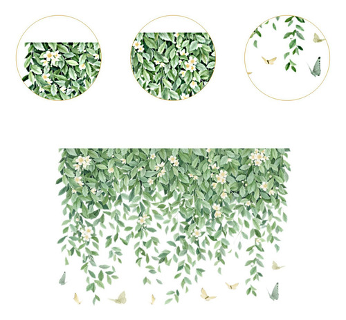 2 Piezas Hojas Pegatinas De Pared Plantas Murales Fondos De