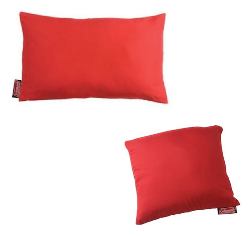 Travesseiro Dobravel Coleman Go Fold N Go Vermelho Desenho do tecido Liso