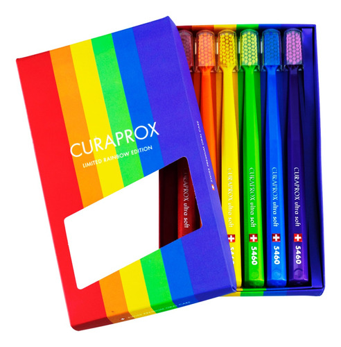 Escova Dental Curaprox Ultra Soft Rainbow Cs 5460 Com 6 Un