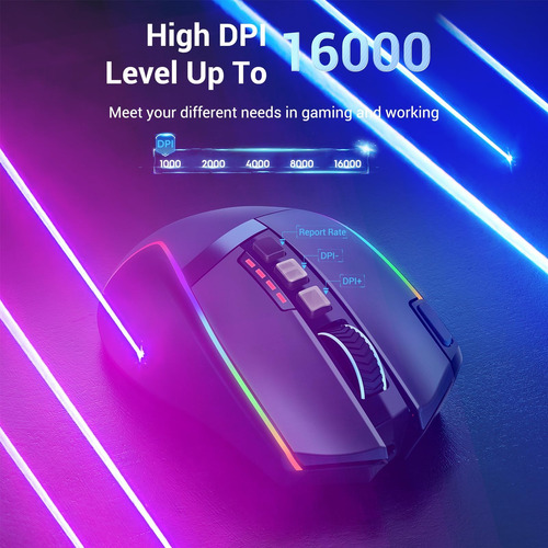 Mouse De Juego Inalámbrico Redragon, Dpi De Ratón Ergonómico