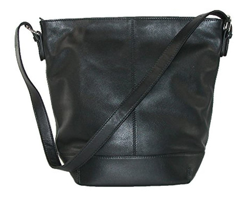 Ctm Bolso De Hombro Cuero Para Mujer, Negro