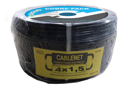 Cable 4x1,5mm Tipo Taller  Por Rollo De 100mt (100% Cobre)
