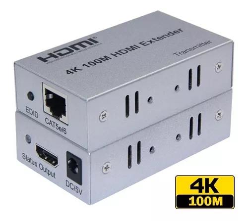  H-COME - Extensor HDMI, adaptador extensor de red HDMI Ethernet  de hasta 100 pies sobre cable RJ45 Cat5-e Cat6 (transmisor + receptor, 1  puerto RJ45) : Electrónica