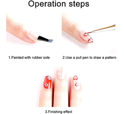 Set 3 Pinceles Liners Para Nail Art Deco Uñas