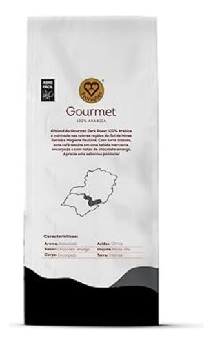 Café Torrado E Moído Dark Roast Gourmet 250g 3 Corações