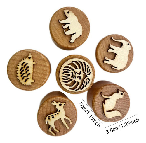 6 Sellos De Madera Para Niños, Juguetes Educativos,