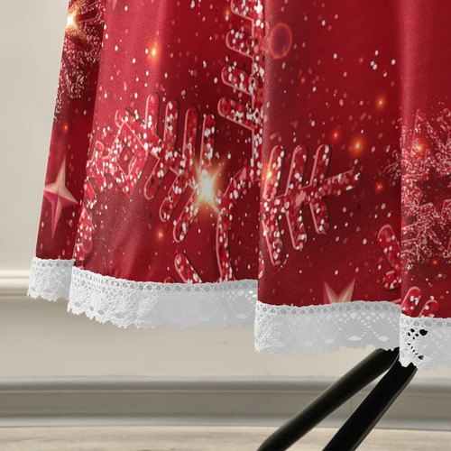 Mantel Redondo Para Mesa De Navidad, Copos De Nieve Brillant